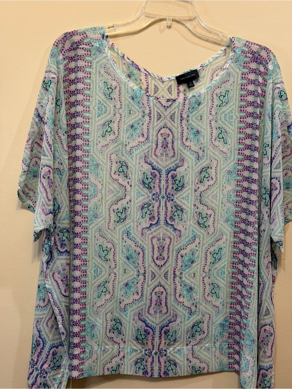 The Limited Mint & Purple Geometric Print Blouse